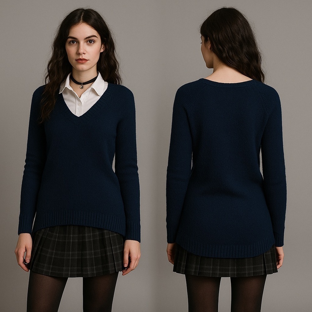 American Eagle Women's Blue Sweater Wool Tunic Goth Grunge Preppy Y2k Vtg L